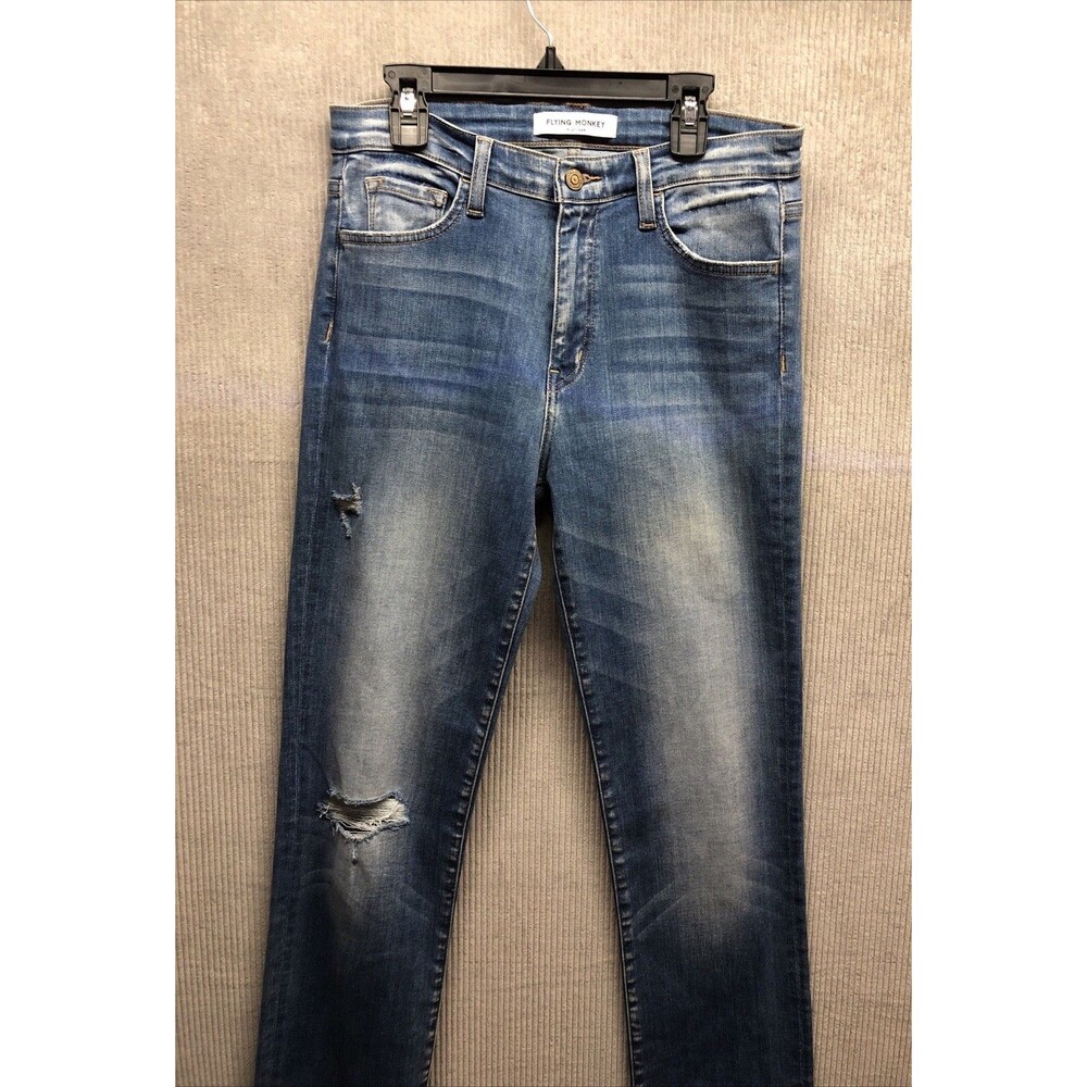 Flying Monkey Platinum Jeans Size 28 Factory Destroyed NWD